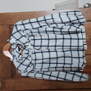 J Crew plaid blouse size L